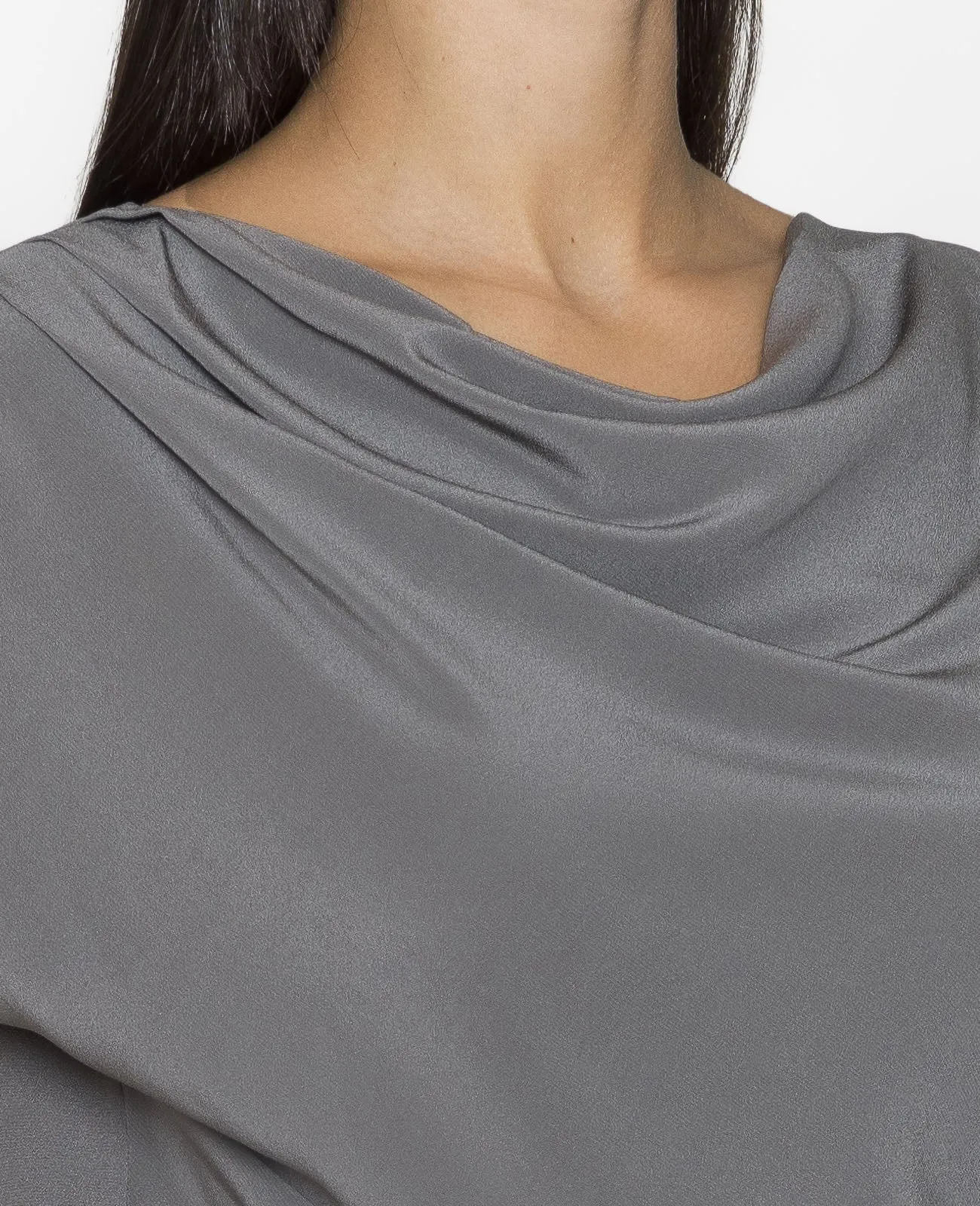 Silk Draped Neck Tee