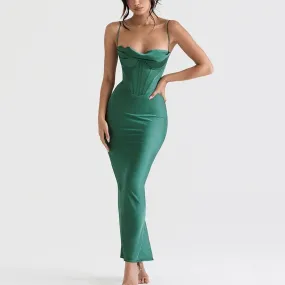 Sizzle Bodycon Corset Midi Dress in Green