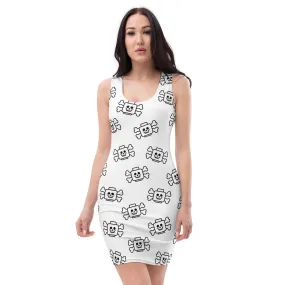 Skeleton Crossbone White Bodycon dress