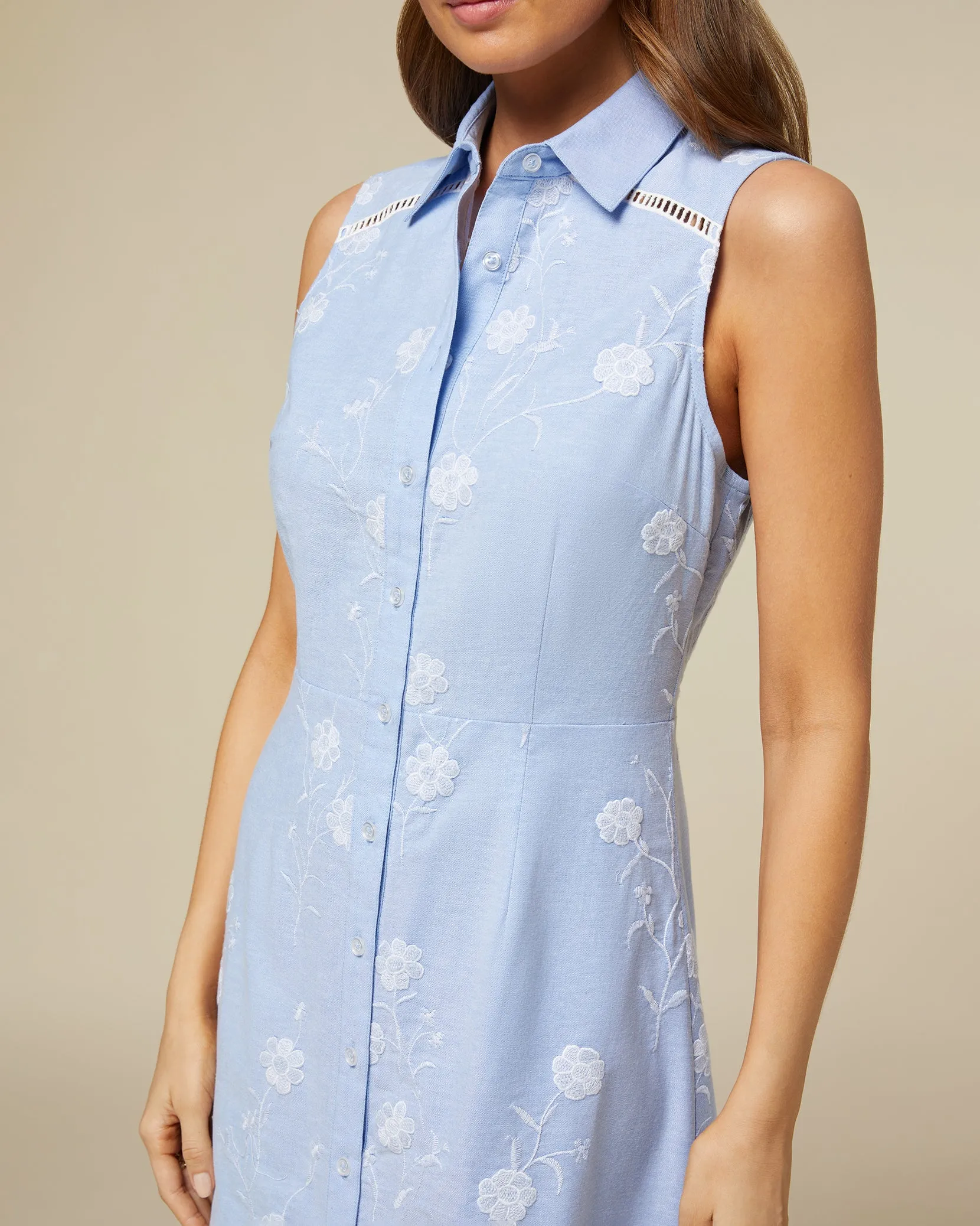 Sleeveless Shirt Dress