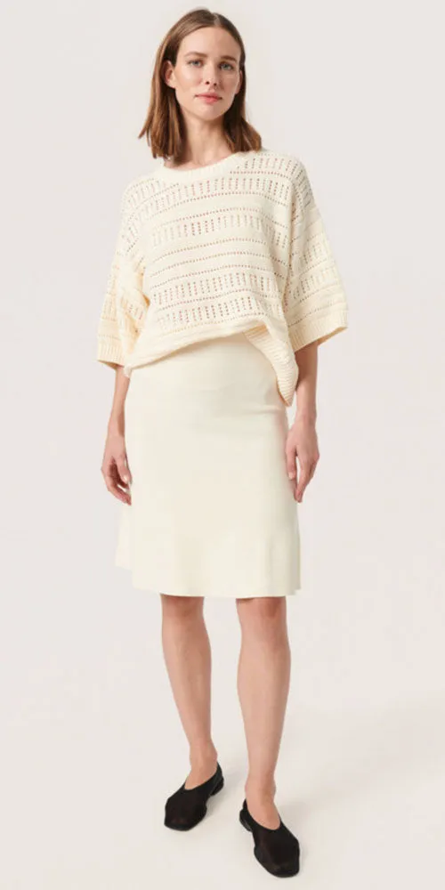 Soaked in Luxury Open Knit Pullover, cream