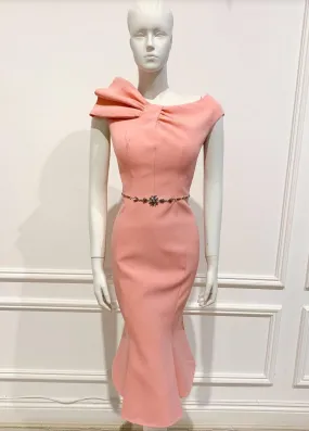 Sofia dress in peach pink