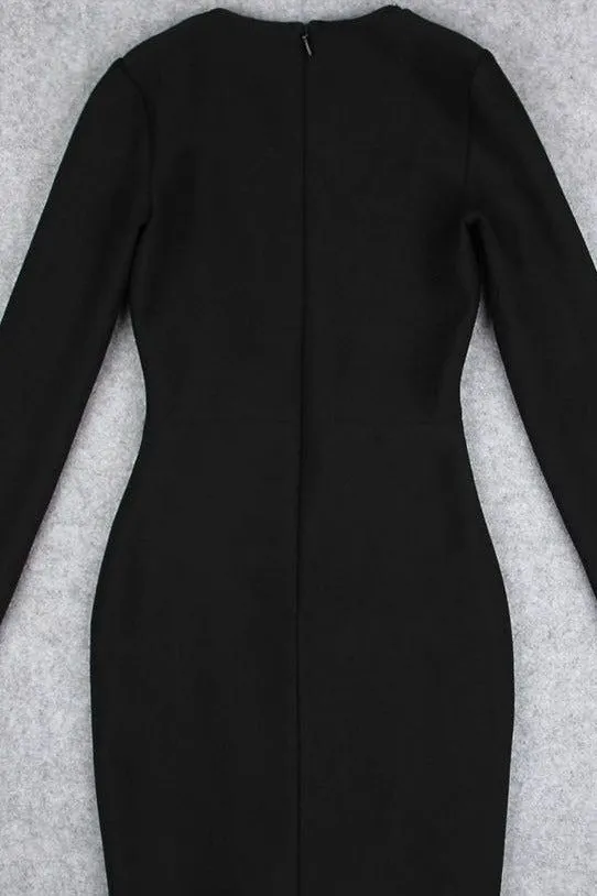 Sofie Long Sleeve Bodycon Mini Dress - Classic Black