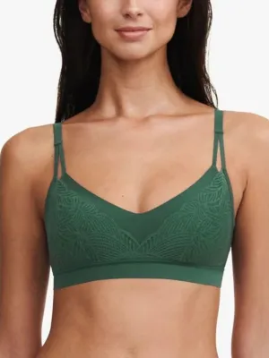 SoftStretch Lace Removable Padding Bralette - Empire Green