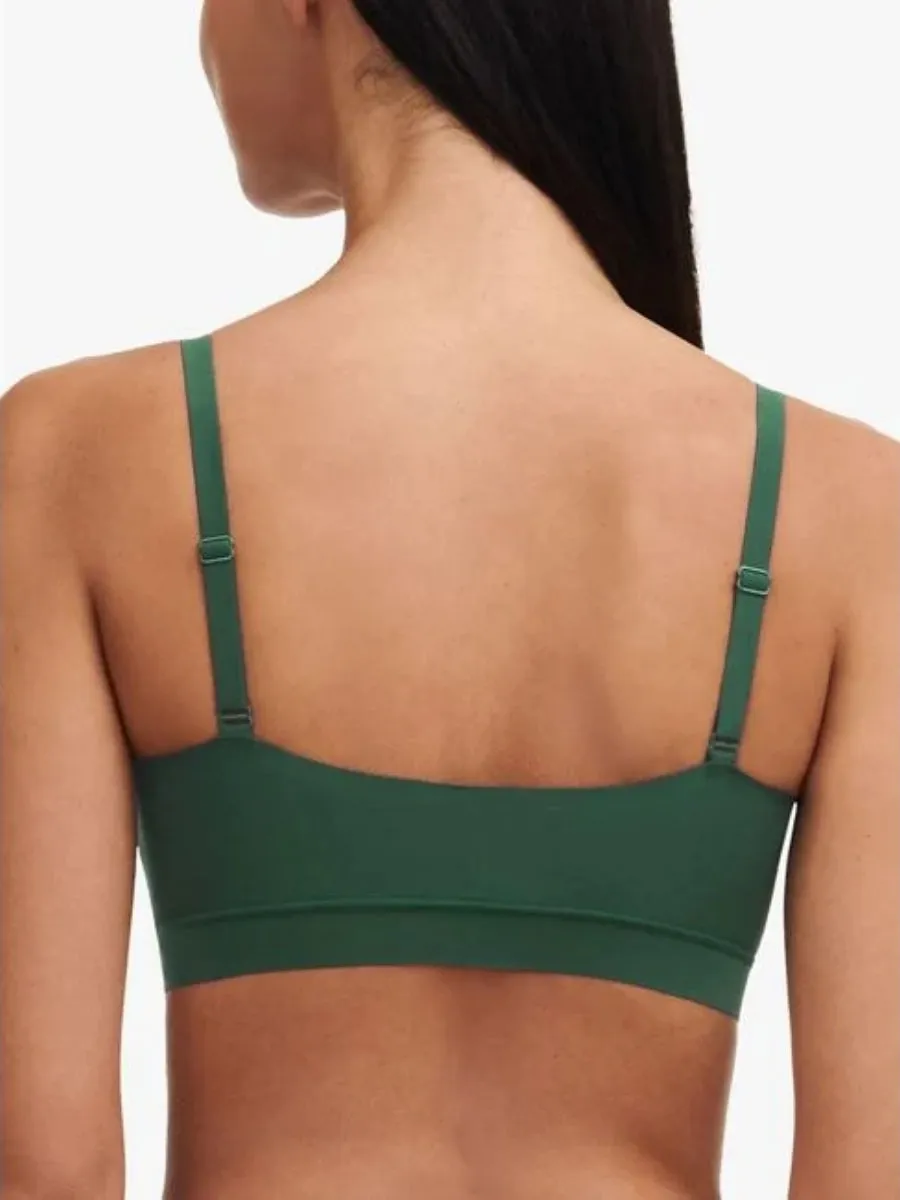 SoftStretch Lace Removable Padding Bralette - Empire Green