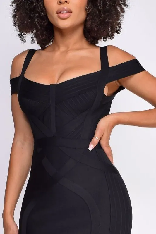 Sophia Bandage Mini Dress - Classic Black