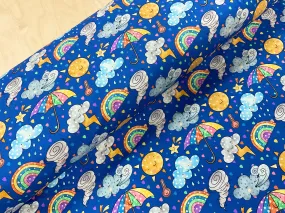 Stormy Weather blue Cotton Jersey Fabric