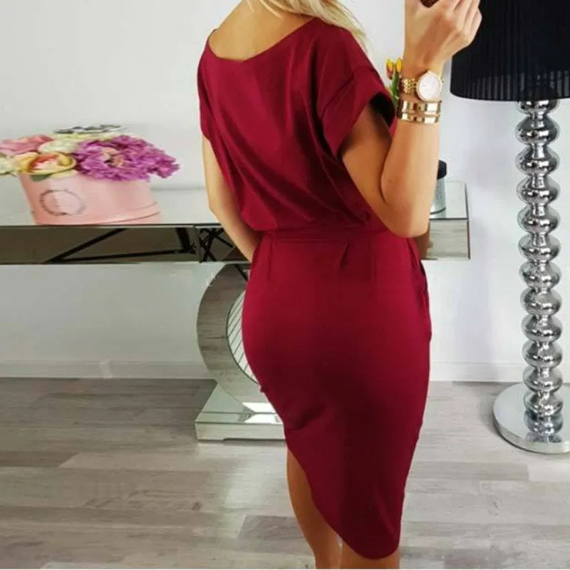 Summer Dress  New Women Casual Vintage Dress Sexy Bandage Bodycon Short Sleeve Dresses Sundress vestido