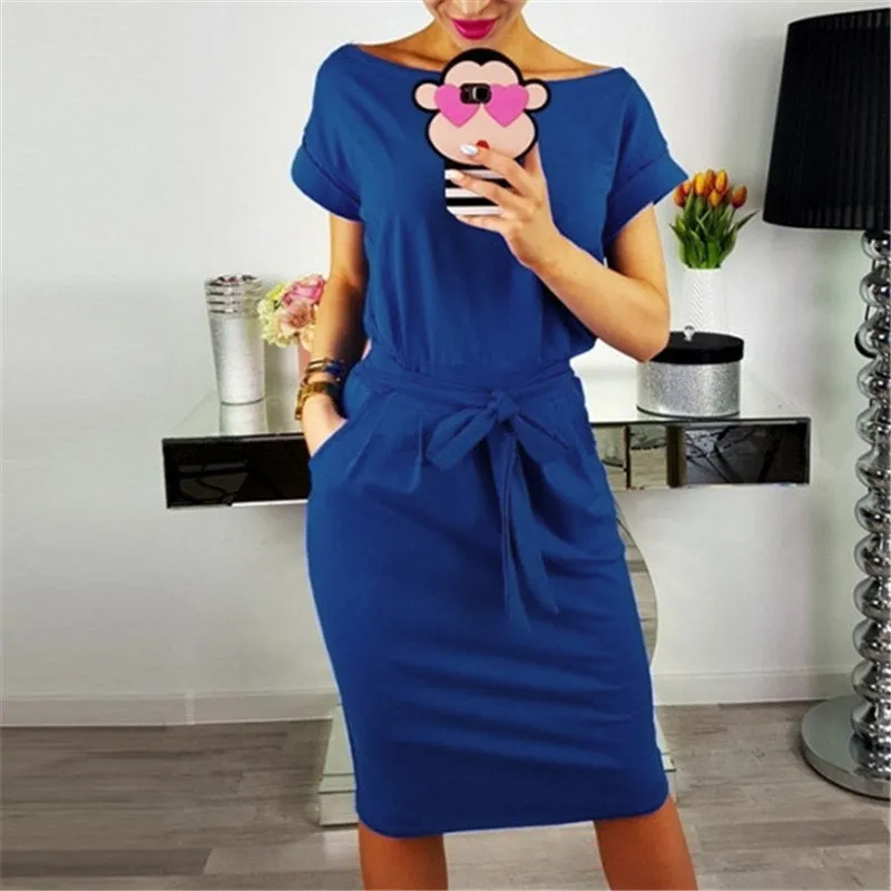 Summer Dress  New Women Casual Vintage Dress Sexy Bandage Bodycon Short Sleeve Dresses Sundress vestido