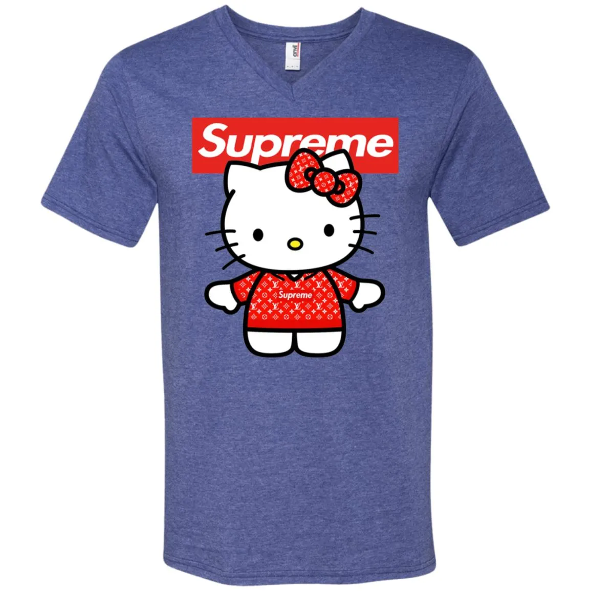 Supreme Hello Kitty Loves T-shirt Men V-Neck T-Shirt