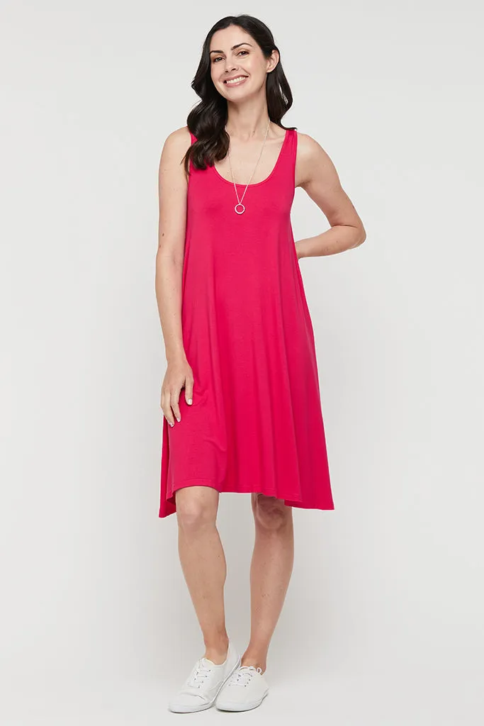 Swing Maternity Dress - Magenta