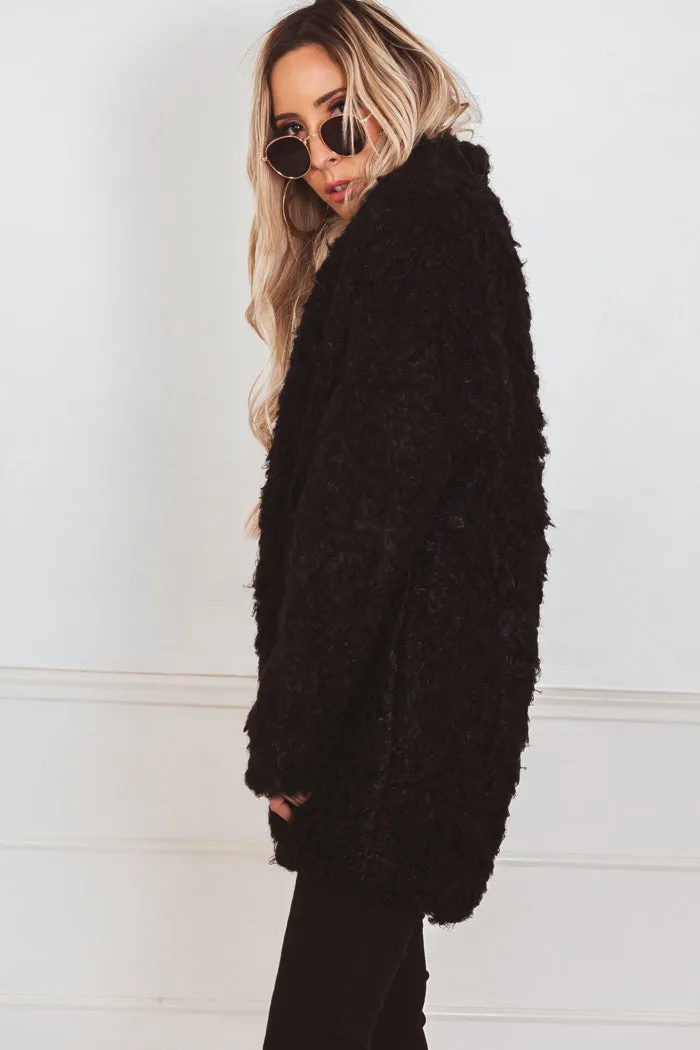 Teddy Bear Fur Coat - Black