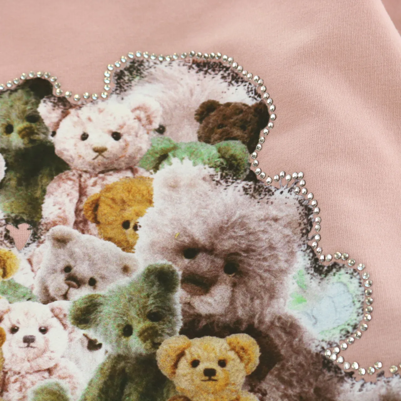 Teddy Print Sweatshirt - Pink