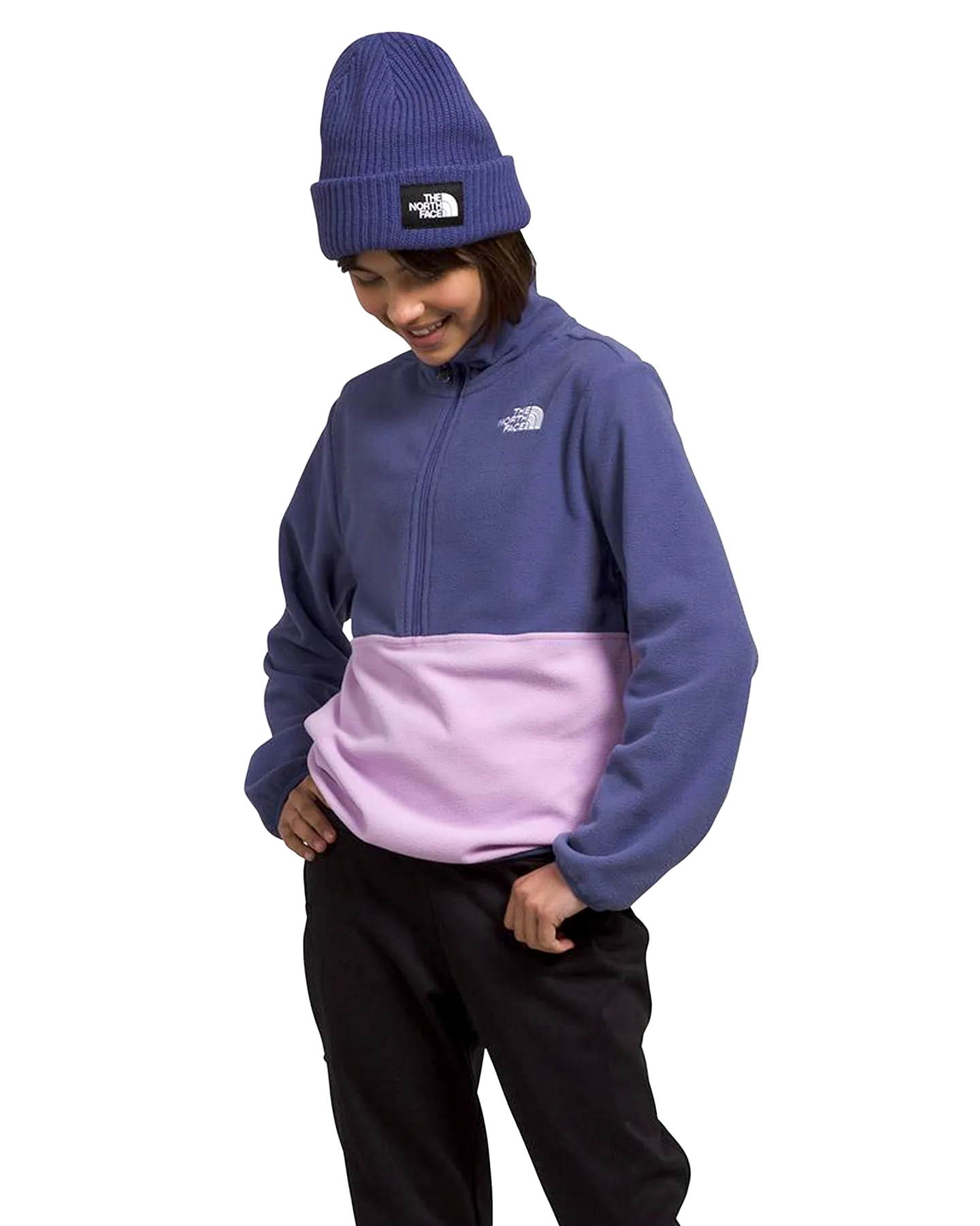 The North Face Teen Glacier 1/4 Zip Pullover - Cave Blue