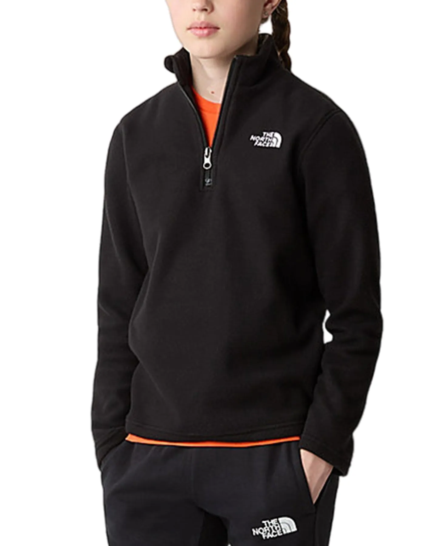 The North Face Teen Glacier 1/4 Zip Pullover - Tnf Black