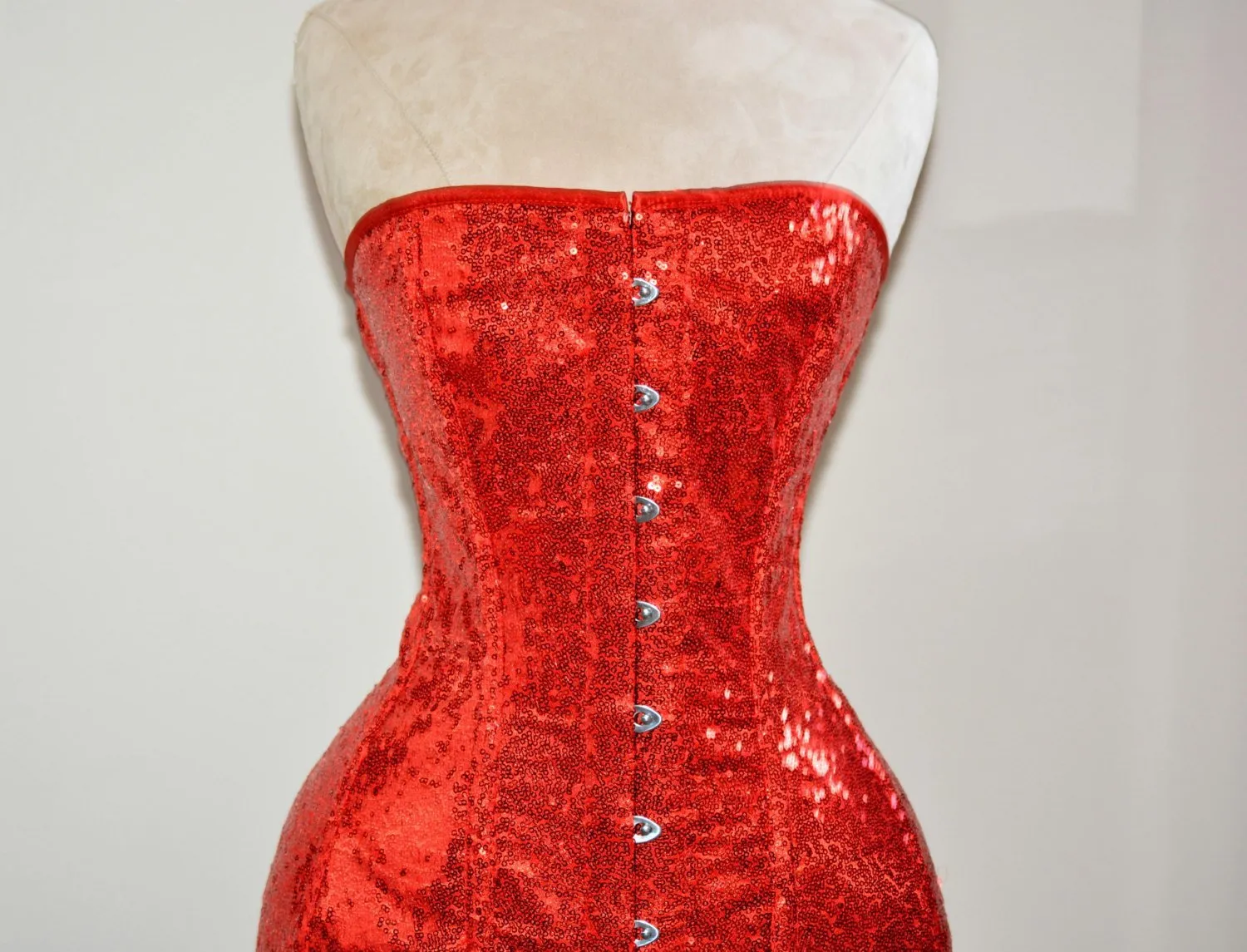 This Exclusive Shiny Corset Mini Bodycon Dress, golden, silver, red and black available. New Year and Christmas gift, authentic made to measures corset