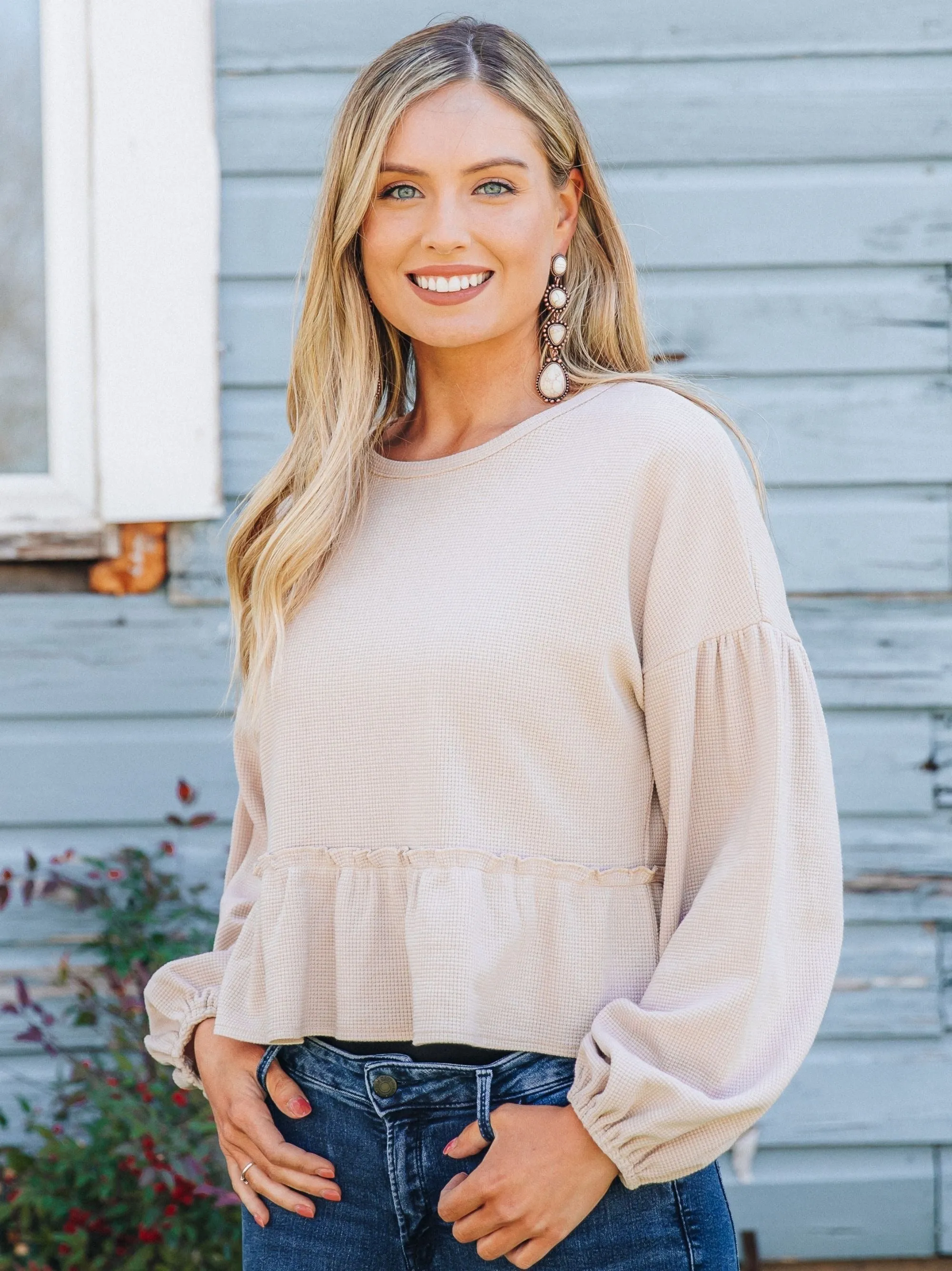 Tiers to My Heart Top in Beige