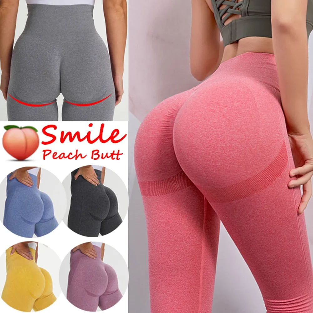 Trending Leggings - Women Seamless Smile Sexy Leggins Mujer High Waist Push Up Women's Sports Pants Gym Exercise Female Clothing (2U24)(BAP)(TBL)