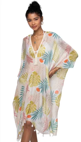 Vacay Season Print Coverup Up Kaftan