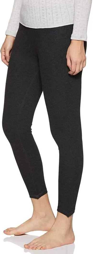 Van Heusen Black Cotton Winter Wear Thermal Leggings for Ladies