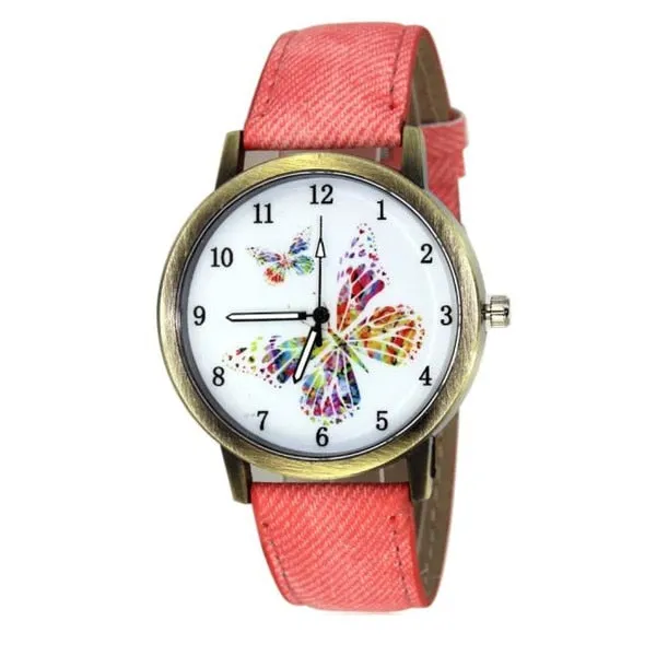 Vintage Floral Pattern Watches for Women 2020 Fashion Lady Butterfly Casual Quartz Watch Elegant Dress Wristwatch Relojes