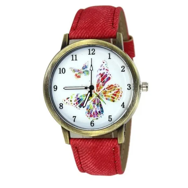 Vintage Floral Pattern Watches for Women 2020 Fashion Lady Butterfly Casual Quartz Watch Elegant Dress Wristwatch Relojes