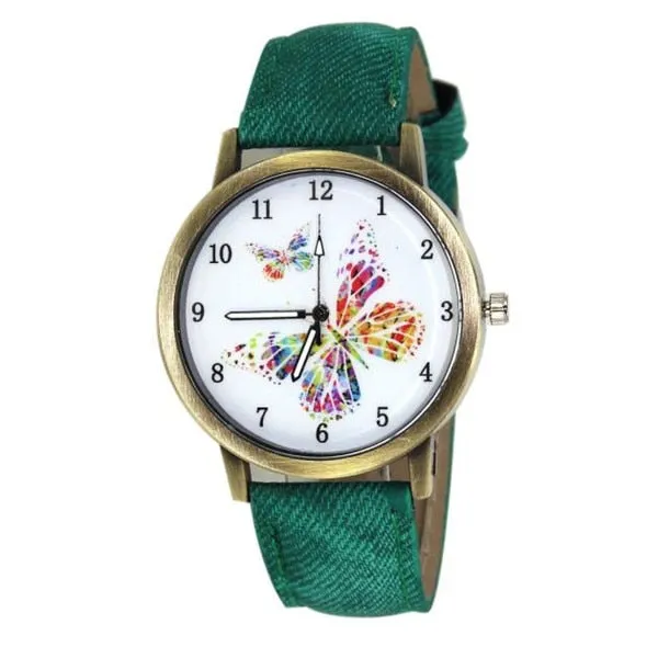 Vintage Floral Pattern Watches for Women 2020 Fashion Lady Butterfly Casual Quartz Watch Elegant Dress Wristwatch Relojes