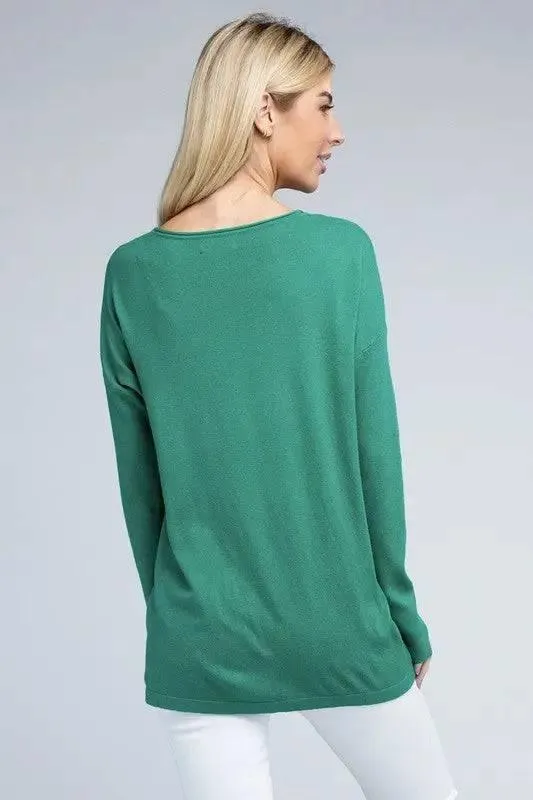 Viscose front pockets sweater