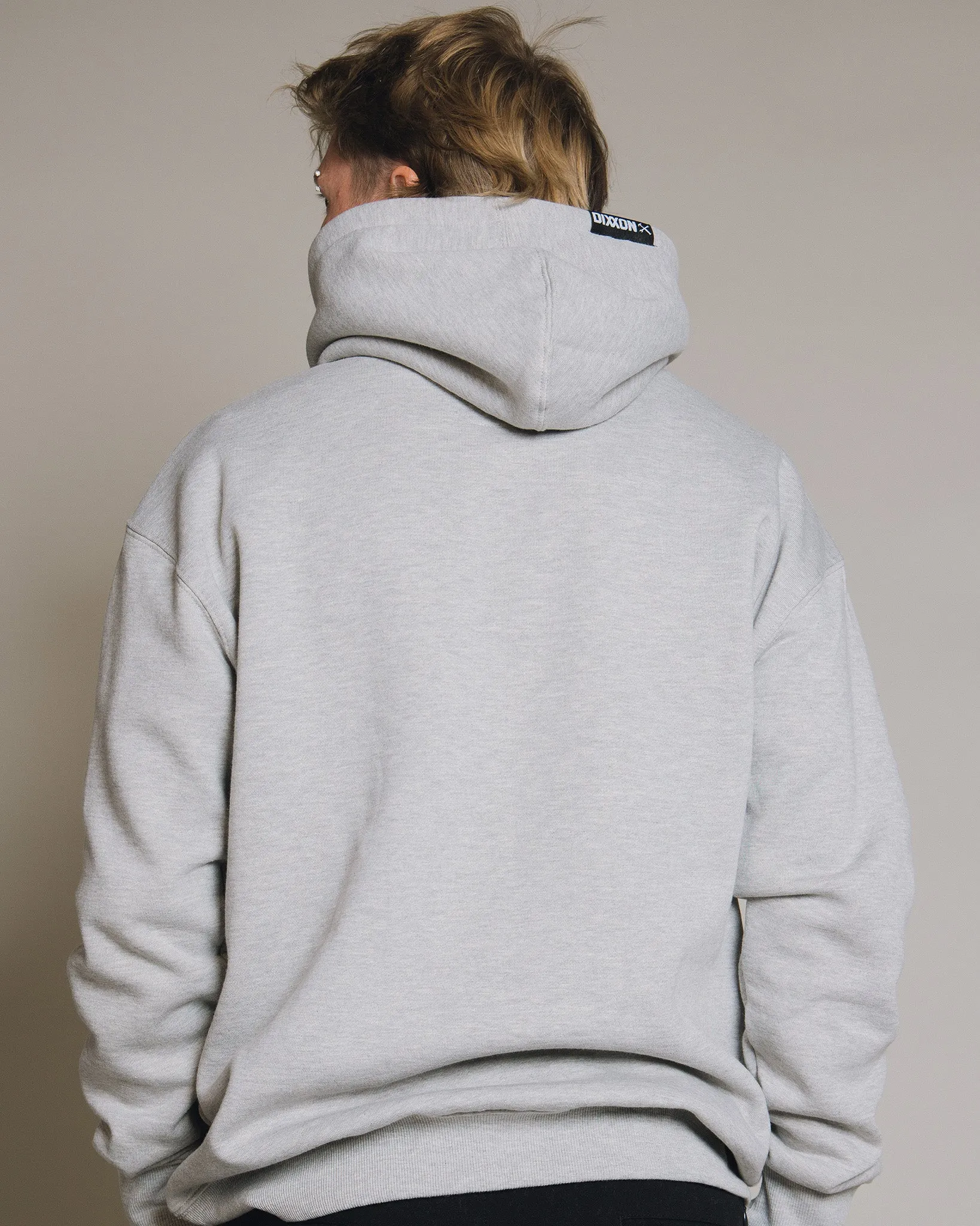 White Award Crest Pullover Hoodie - Heathered Gray