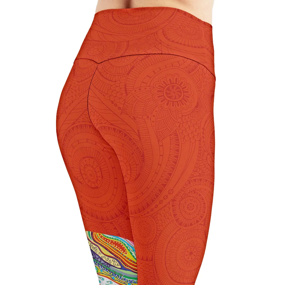 Woman And Lotus Dark Orange