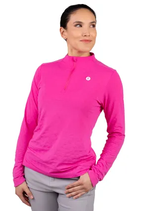 Women's Albatrose Golf Pullover  |  Magnolia Pink Diamond Jacquard