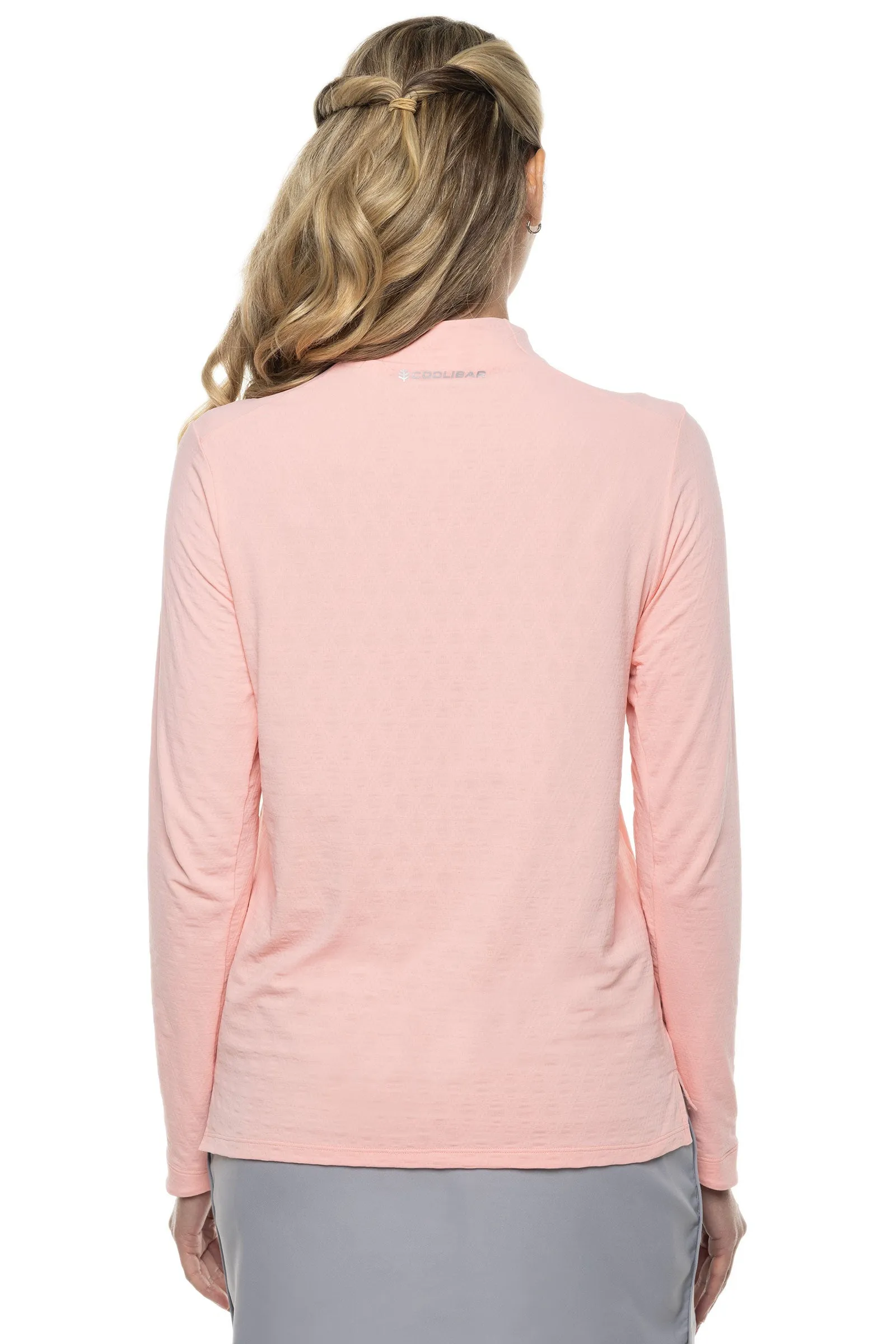 Women's Albatrose Golf Pullover  |  Peachy Pink Diamond Jacquard