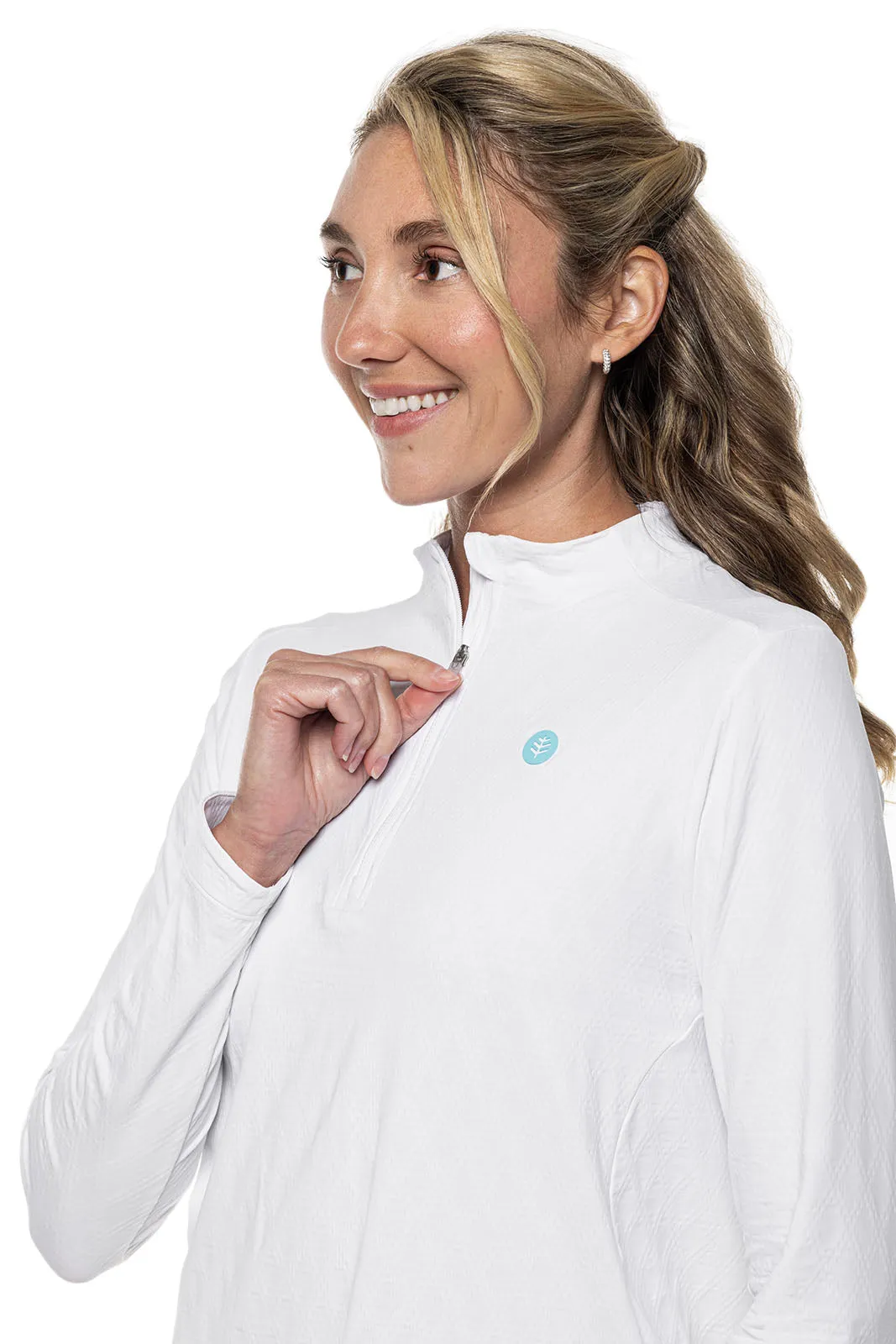 Women's Albatrose Golf Pullover  |  White Diamond Jacquard