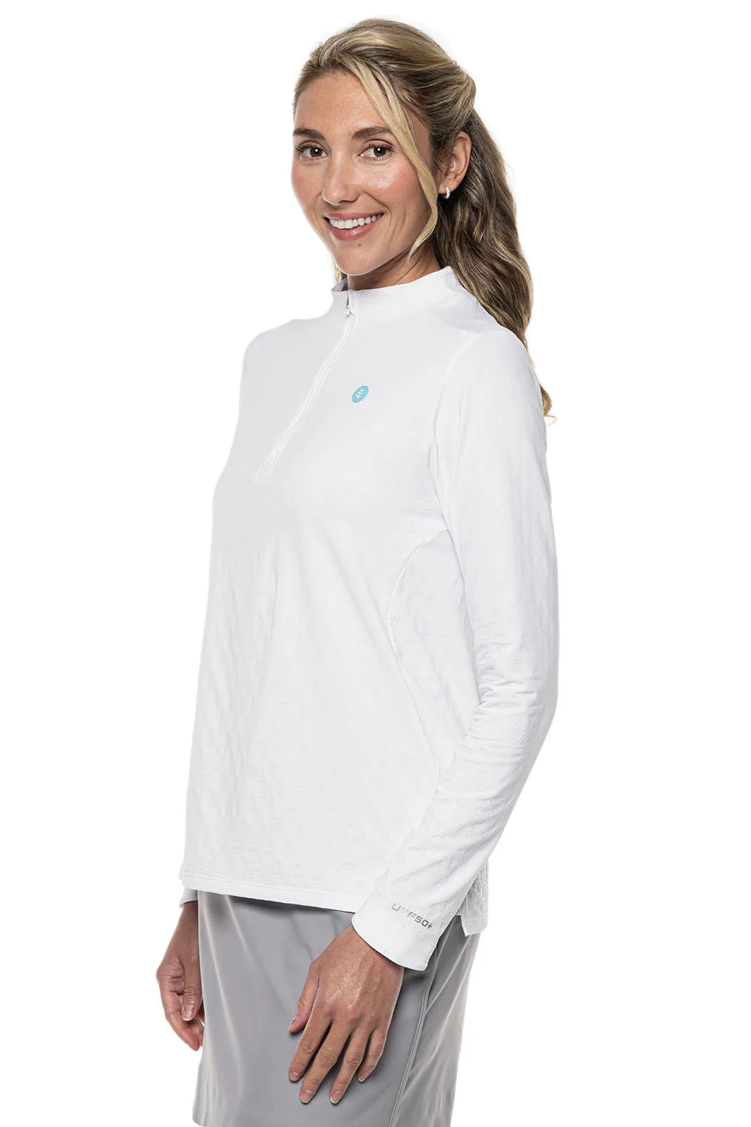 Women's Albatrose Golf Pullover  |  White Diamond Jacquard