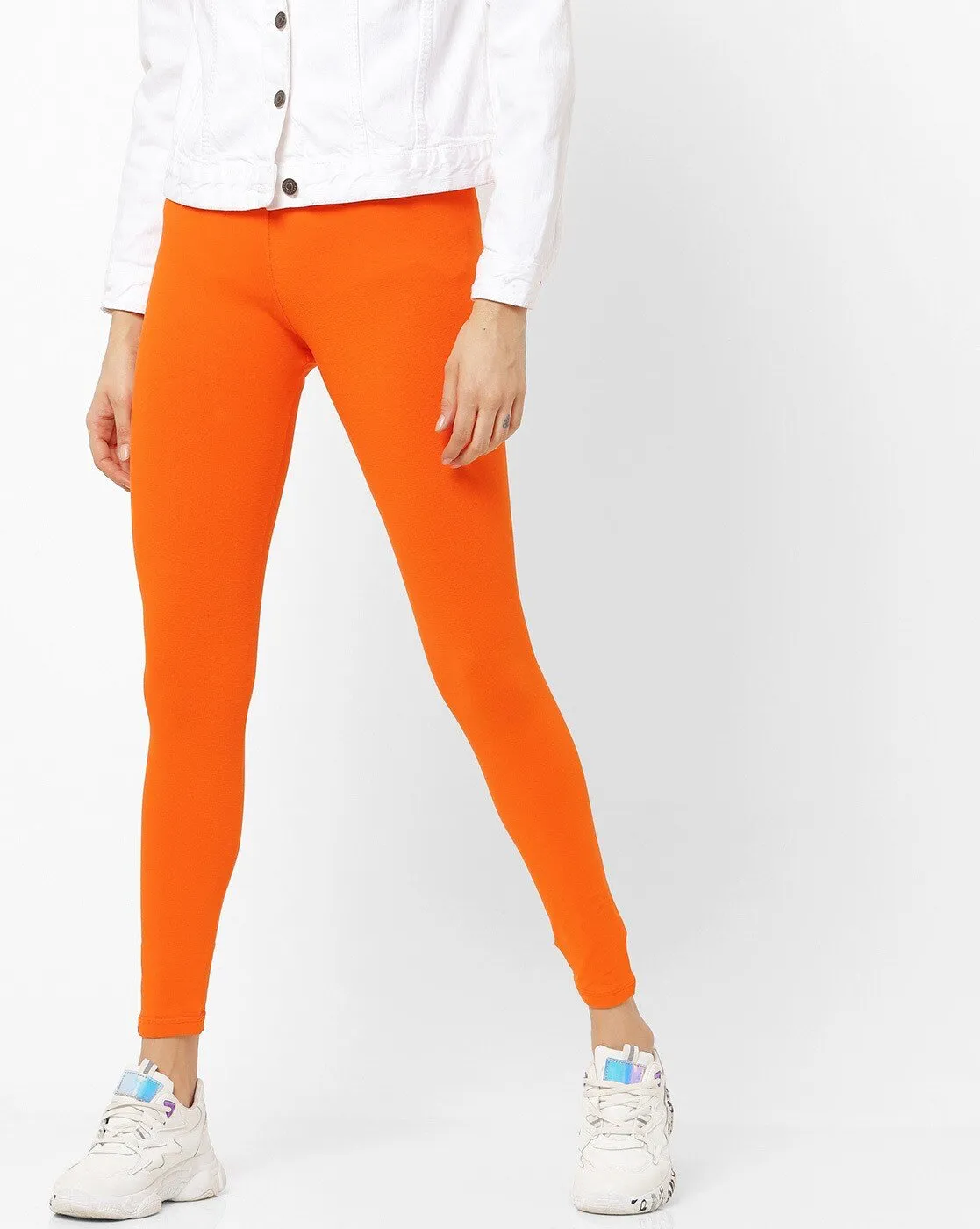 Women's Cotton Stretch Ankle length Legging Orange