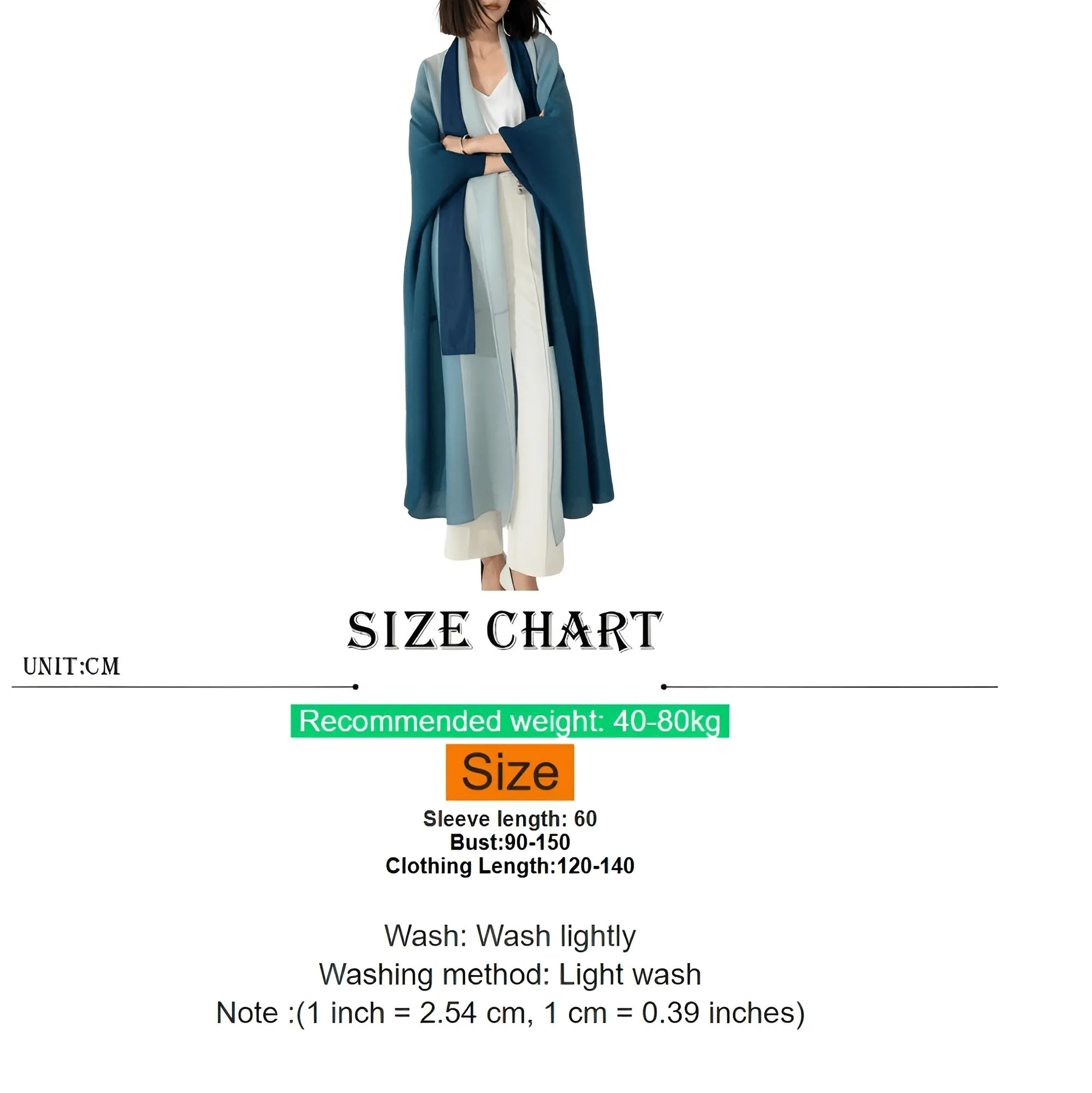 Women's Gradient Pleated Jacket Bat Sleeve Scarf Collar Long Jacket Female Fashion Clothing