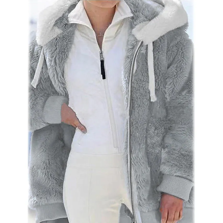 Women's Plus Size Hoodie Coat Long Sleeve