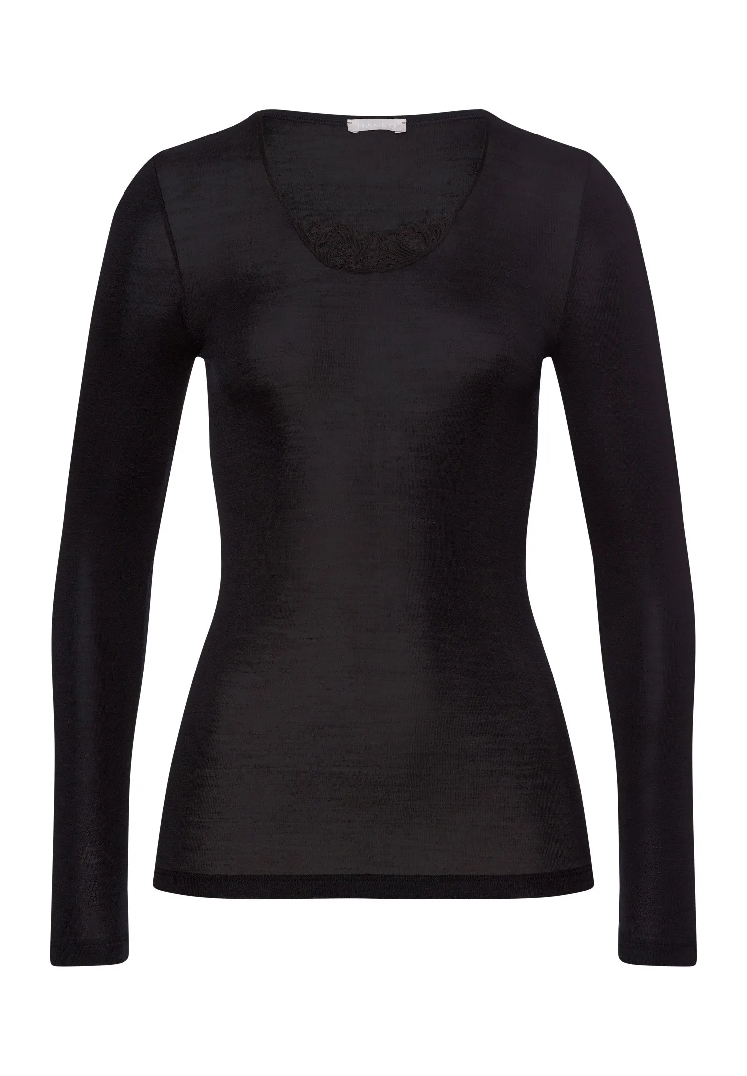 Woolen Silk W Wool And Silk Top With Embroidery | Black 71522-018