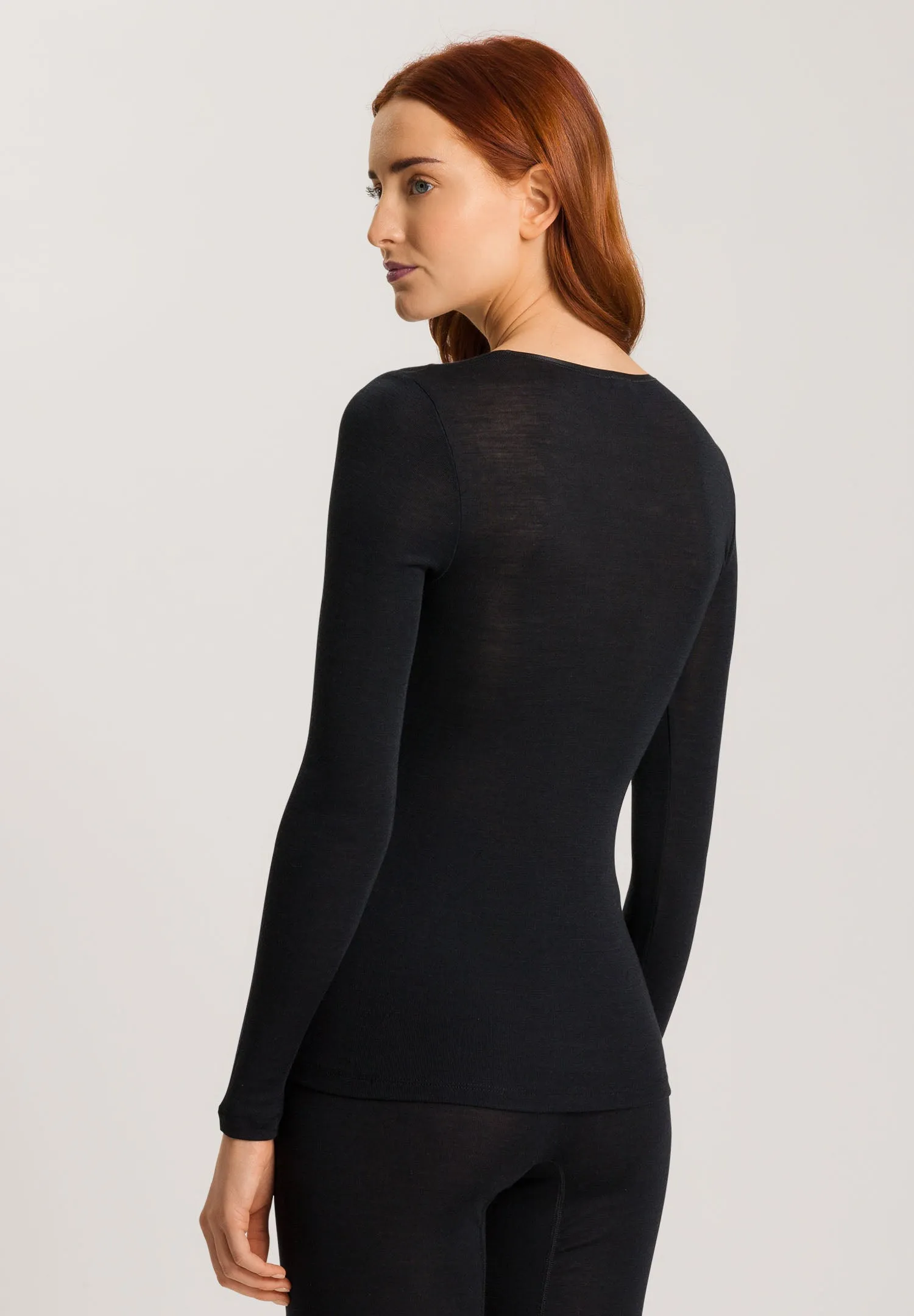 Woolen Silk W Wool And Silk Top With Embroidery | Black 71522-018