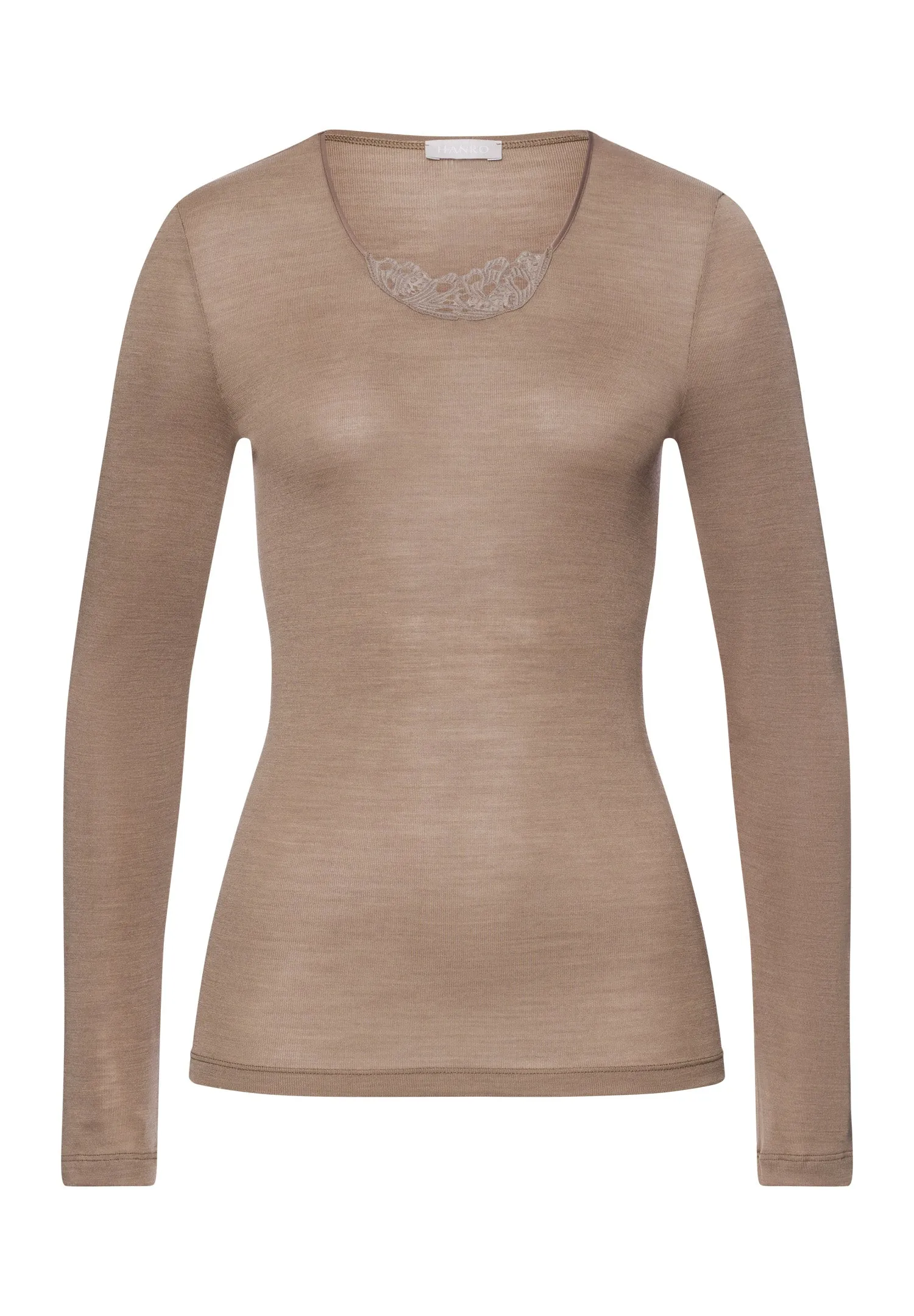 Woolen Silk W Wool And Silk Top With Embroidery | Taupe 71522-2847