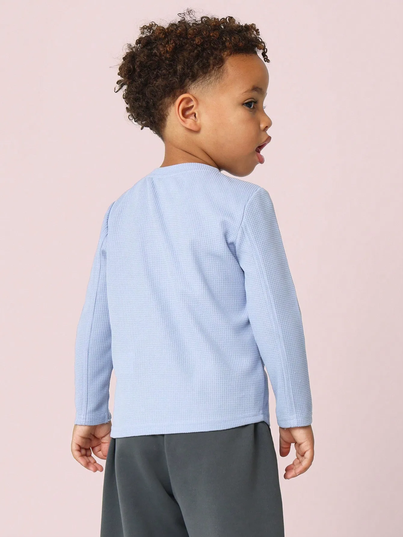 Young Boys Comfy Long Sleeve Henley Tee