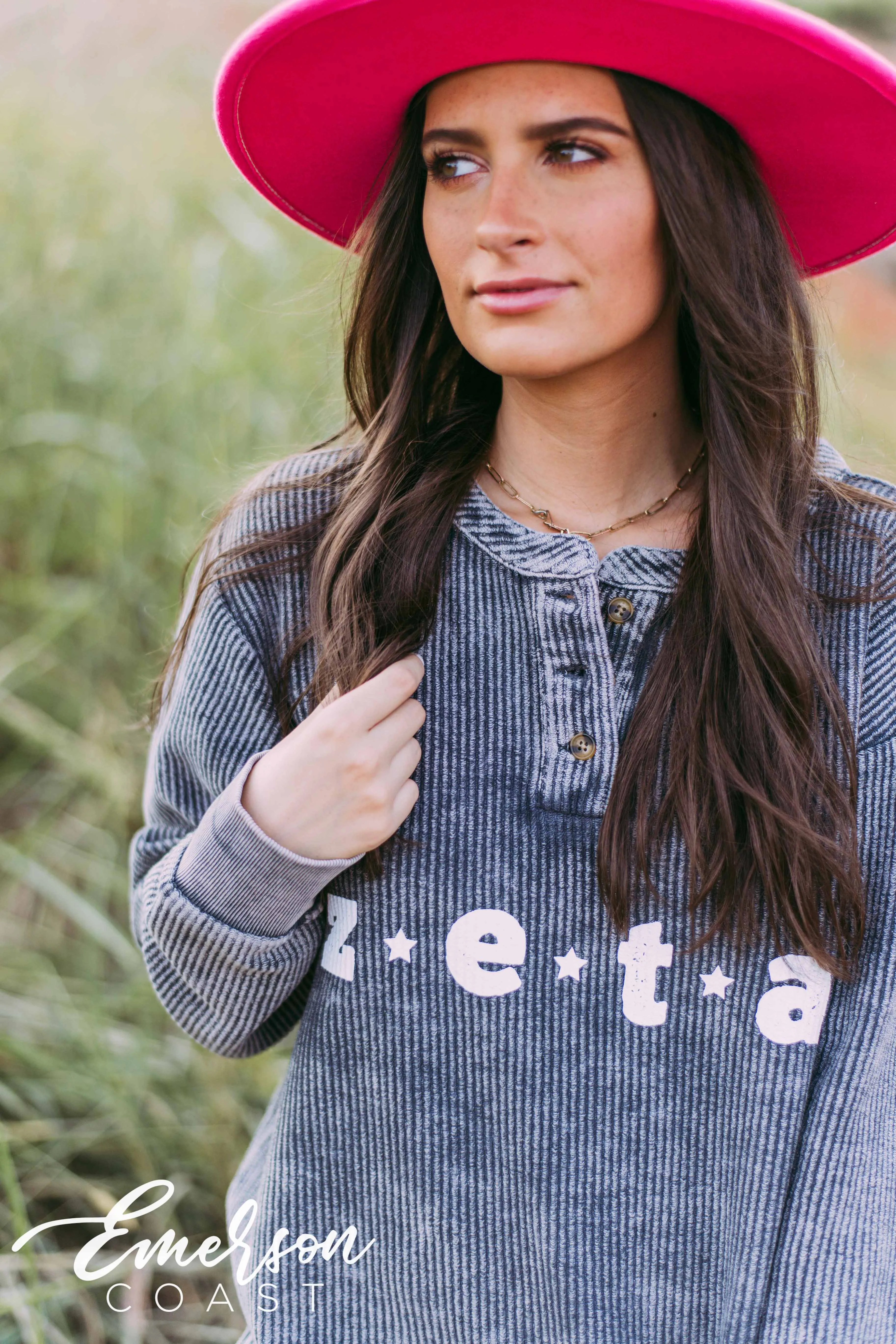 Zeta PR Charcoal Corduroy Henley