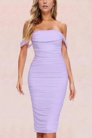 Zia Bodycon Wrap Midi Dress - Violet Purple