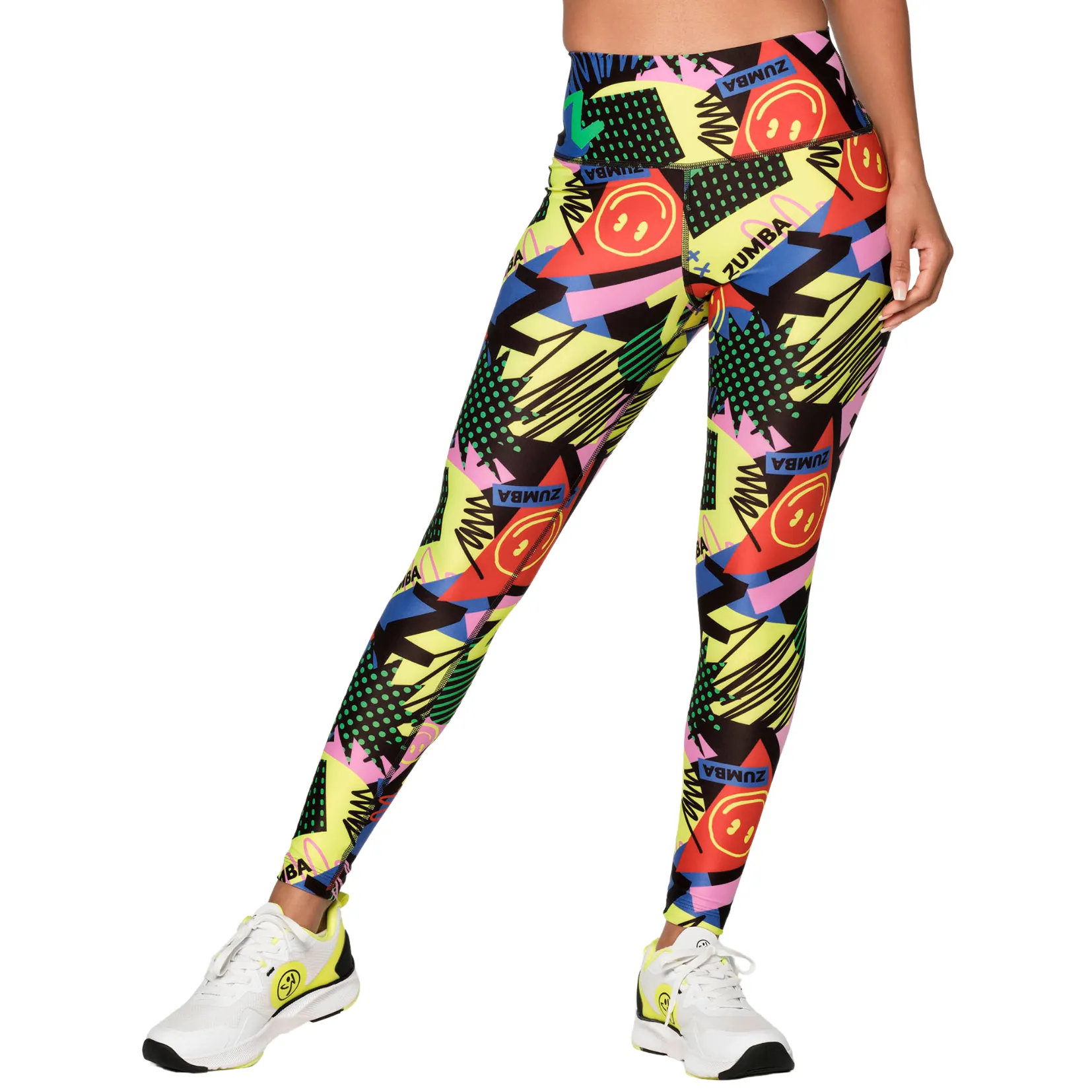 Zumba Happy And Fun High Waisted Ankle Leggings