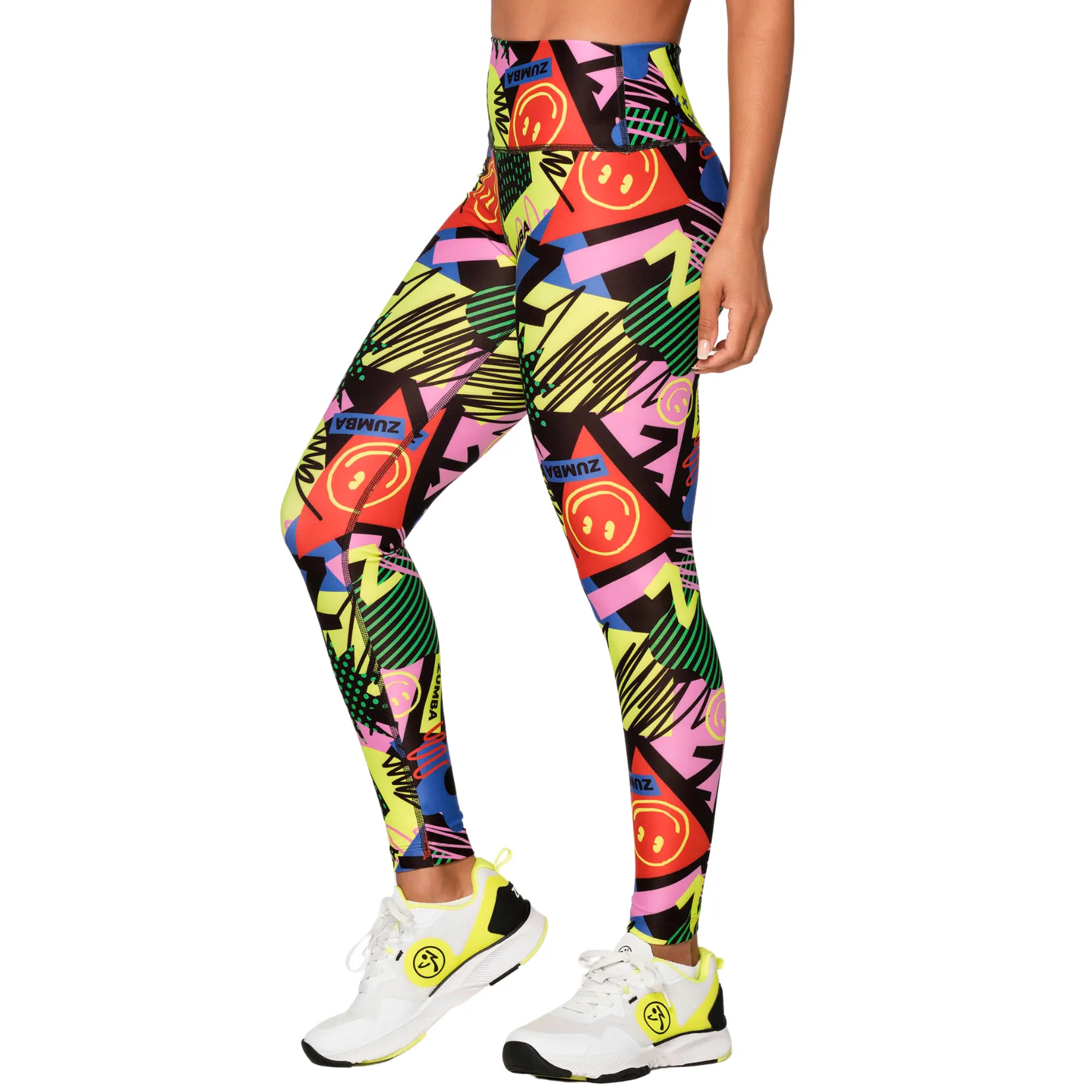 Zumba Happy And Fun High Waisted Ankle Leggings