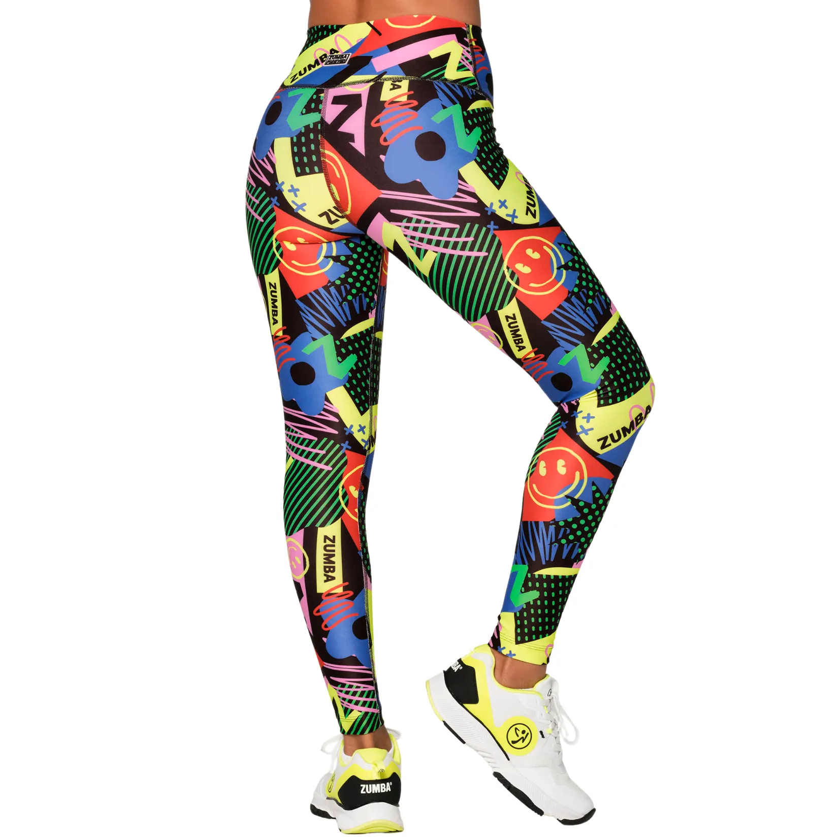 Zumba Happy And Fun High Waisted Ankle Leggings